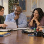 A school team and family review resources for special education.