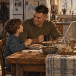 A service member spends a temporary mid-tour break with family.
