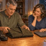 Conceptual watercolor painting of service member and spouse prepare for a transition from military life.