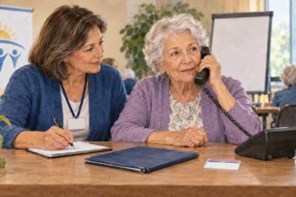 Volunteer helping beneficiary report suspected Medicare fraud.