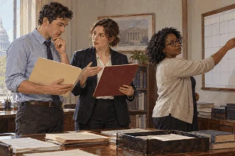 Legislative staff compare two routes for moving legislation.