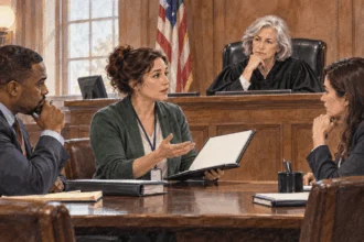 Judge hearing a proposed rehabilitation plan in court.