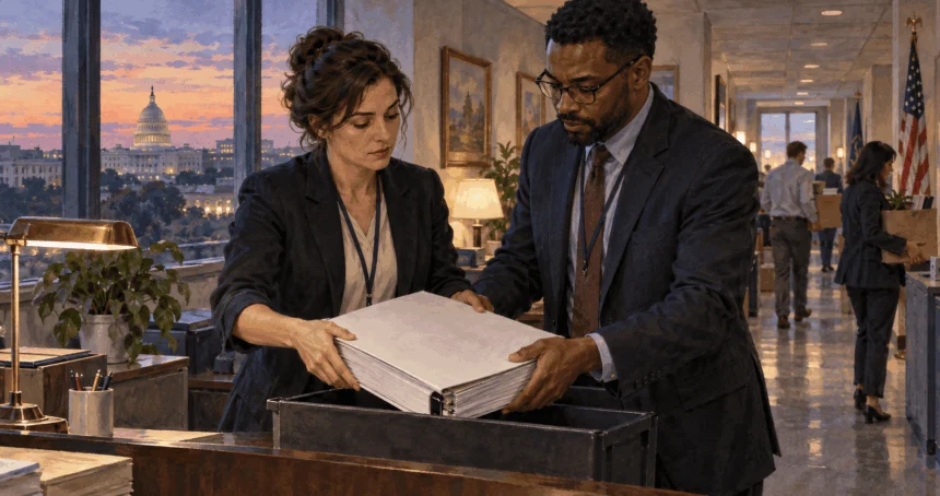 Agency staff prepare a rulemaking packet late in an administration.
