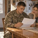 A reserve member and partner prepare for mobilization at home.