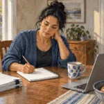 Painted illustration of a resident drafting a comment on a proposed federal rule.