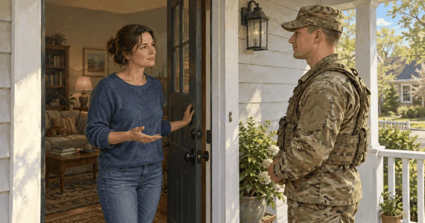 Conceptual painting of a homeowner and lawyer discussing a historical rights question.