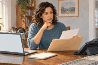 Conceptual painting of a taxpayer choosing how to ask the IRS for help.