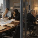 Separate national-security policy and intelligence-advisory groups work in adjacent rooms.